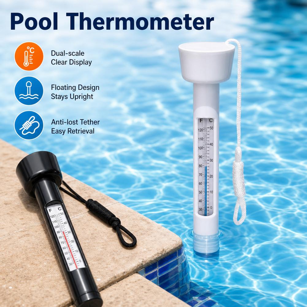 Marine Aquarium Hydrometer - Floating Pool Thermometer With String Water