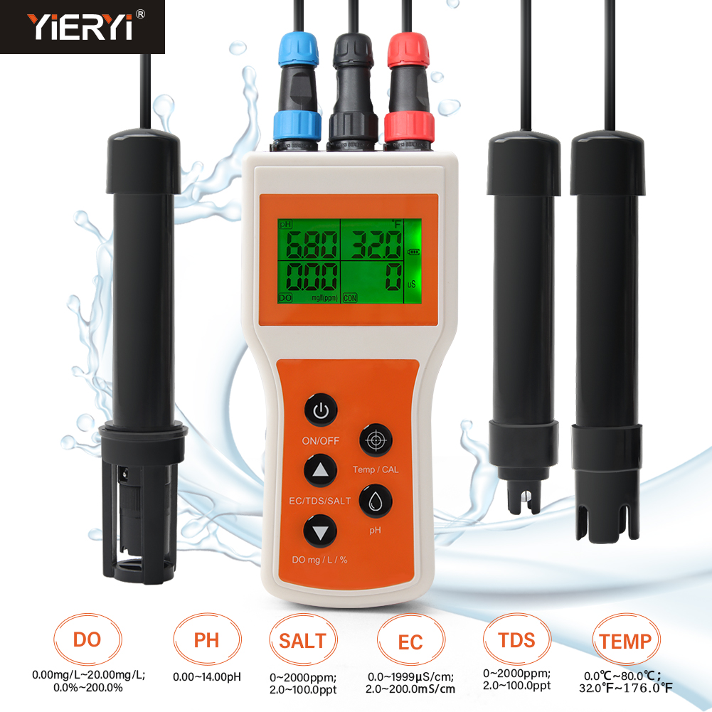 Aquarium Marine Salt - Smart Dissolved Oxygen Meter PH/DO/TDS/EC/Temp/Salinity Tester