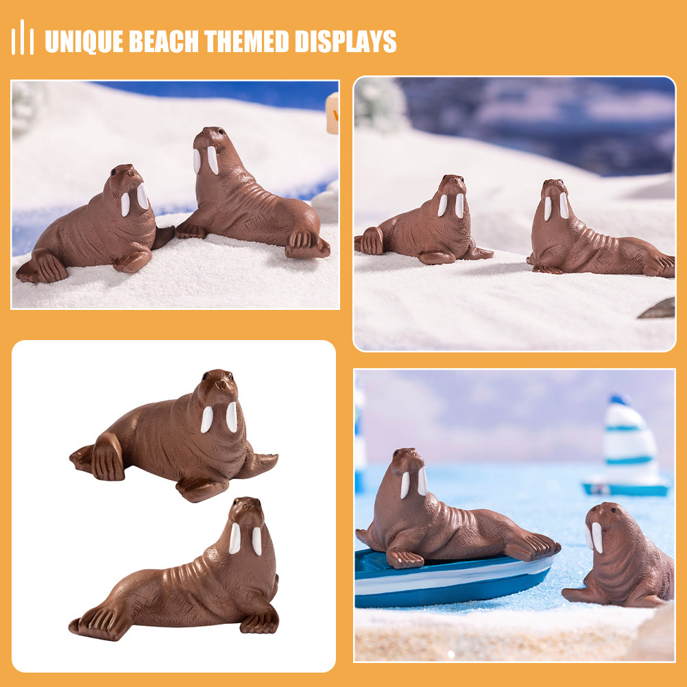 2Pcs Mini Resin Walrus Marine  - đánh giá và giá Aquarium Marine