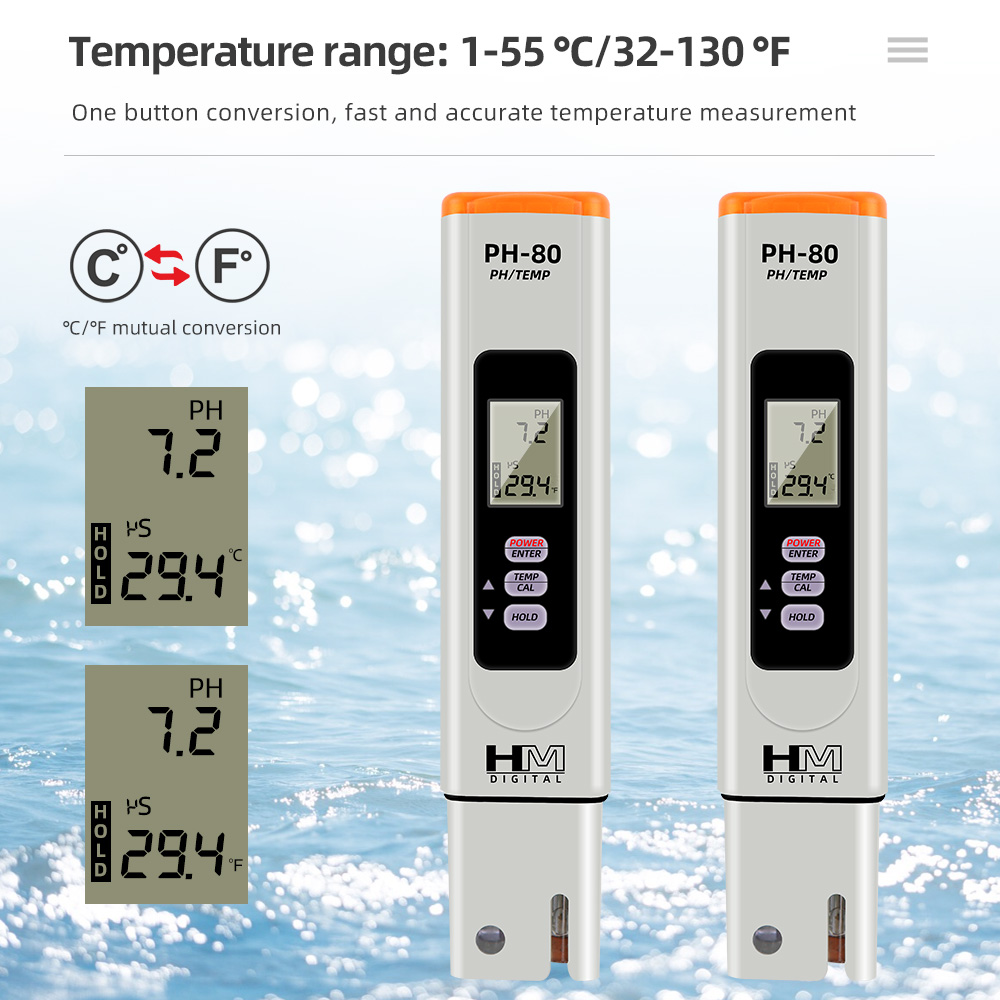 Digital PH Meter HM PH-80 PH T - đánh giá và giá Marine Aquarium Hydrometer